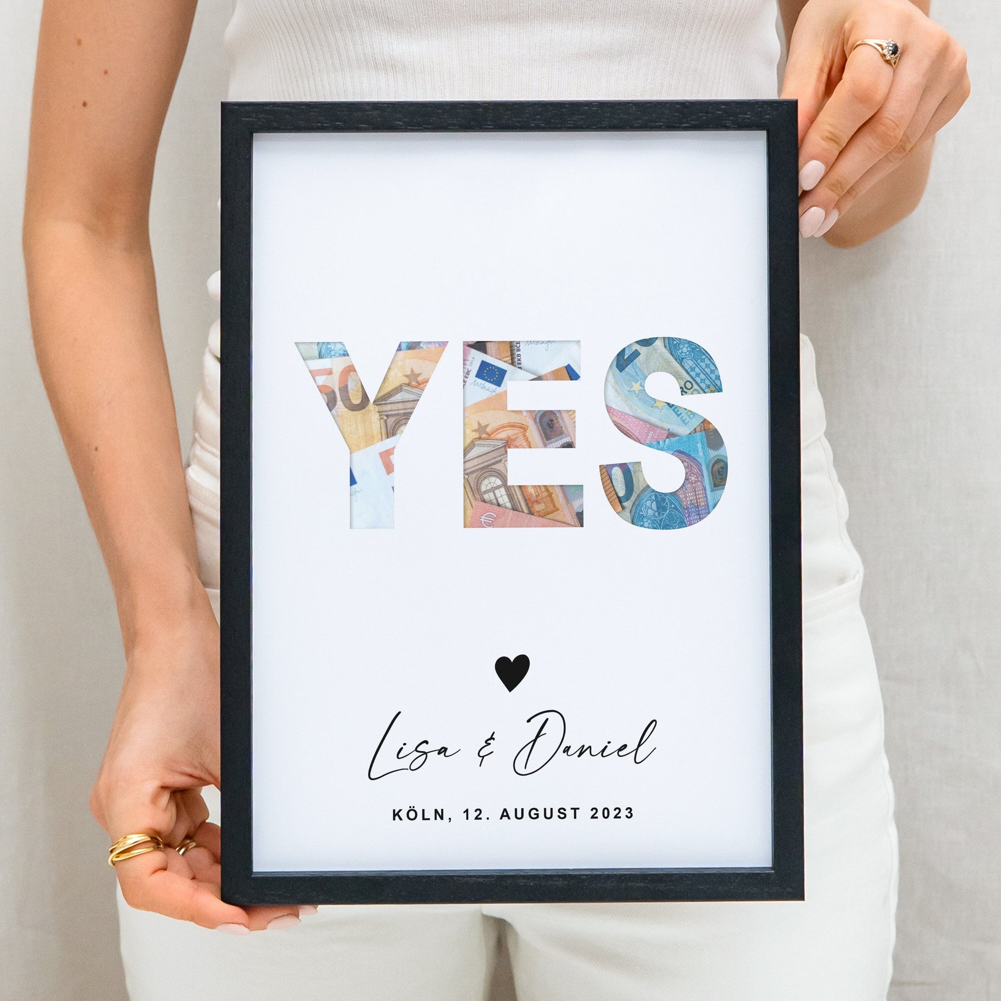 Geldgeschenk Hochzeit Hochzeitsgeschenk Geld Personalisiertes Poster YES Geld Geschenk Zur Hochzeit