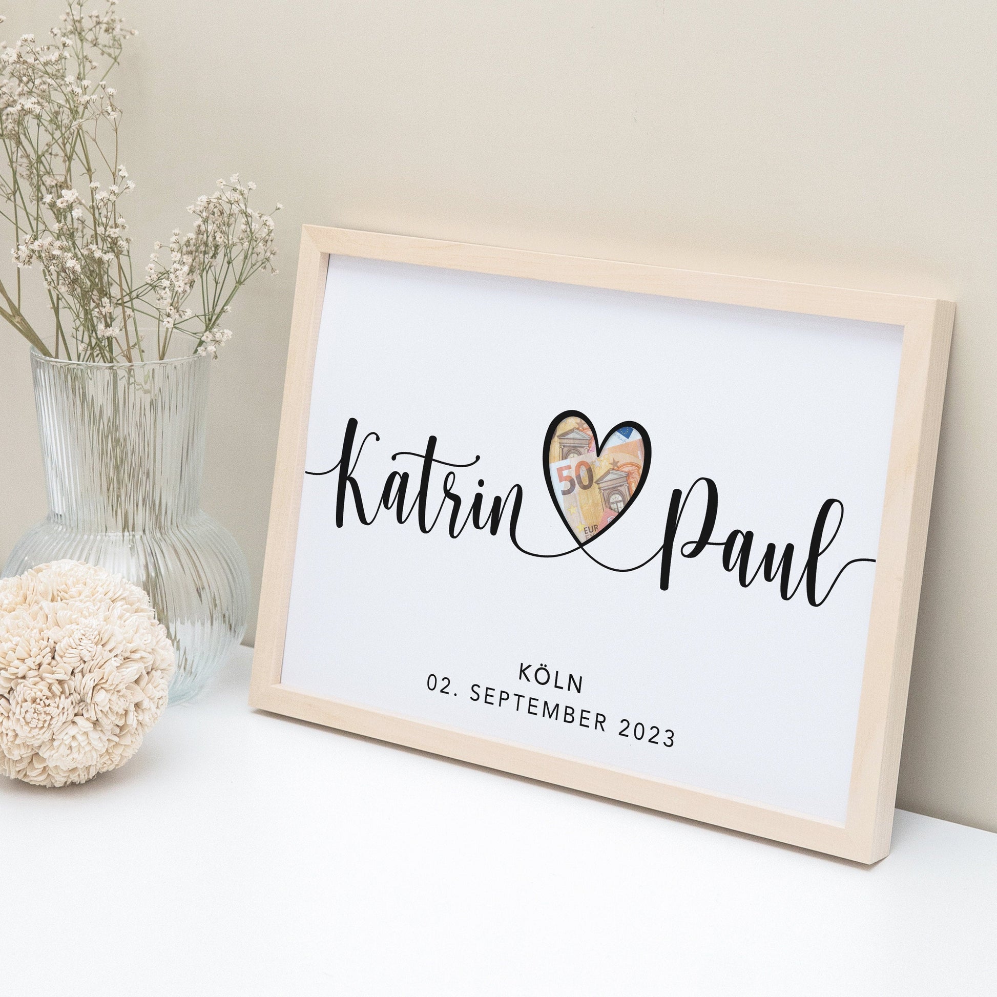 Geldgeschenk Hochzeit Hochzeitsgeschenk Geld Personalisiertes Poster Geschenk