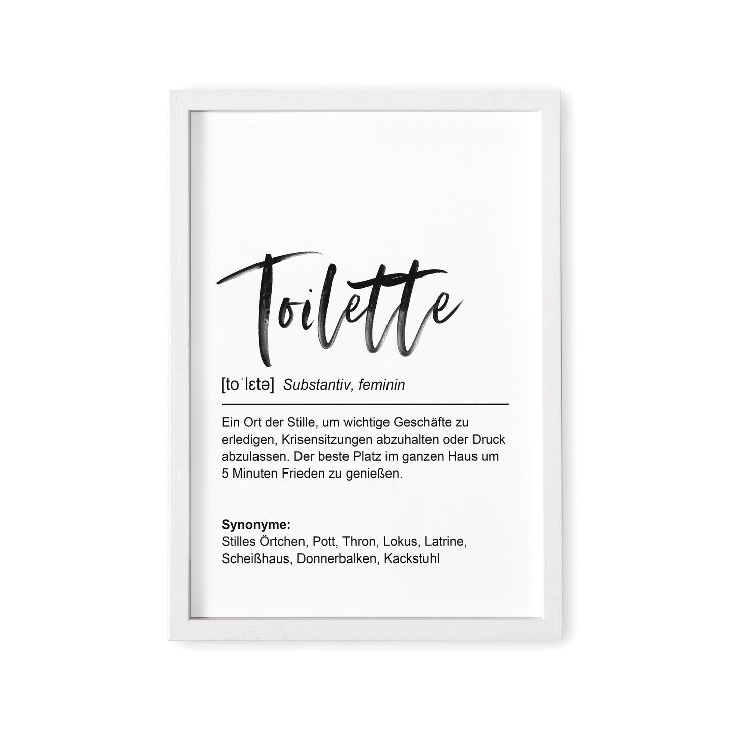 Badezimmer Deko Bild Poster Toilette Definition WC Schild Bad