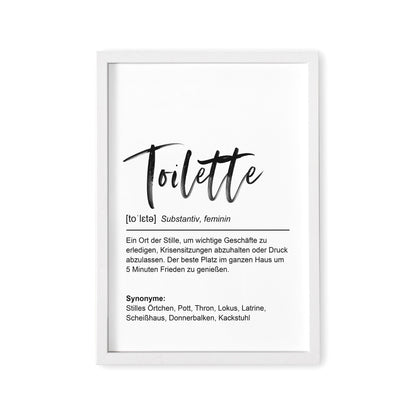 Badezimmer Deko Bild Poster Toilette Definition WC Schild Bad