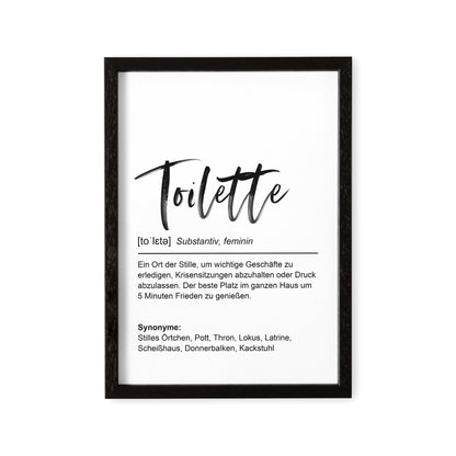 Badezimmer Deko Bild Poster Toilette Definition WC Schild Bad