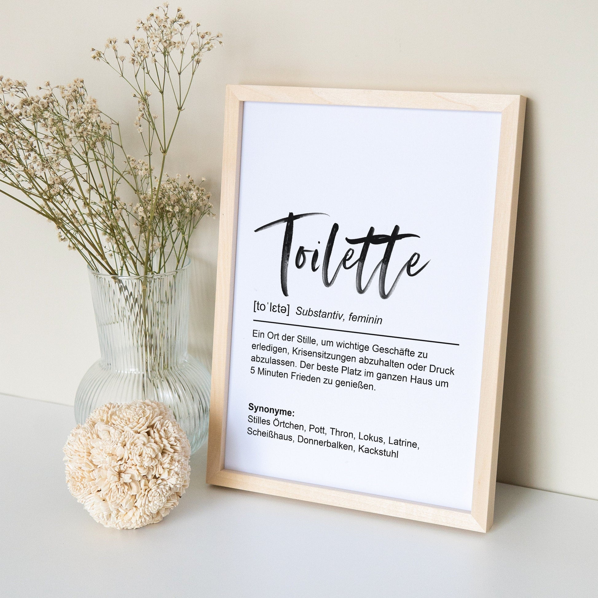 Badezimmer Deko Bild Poster Toilette Definition WC Schild Bad