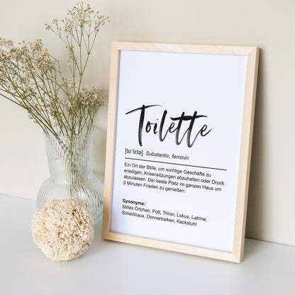 Badezimmer Deko Bild Poster Toilette Definition WC Schild Bad