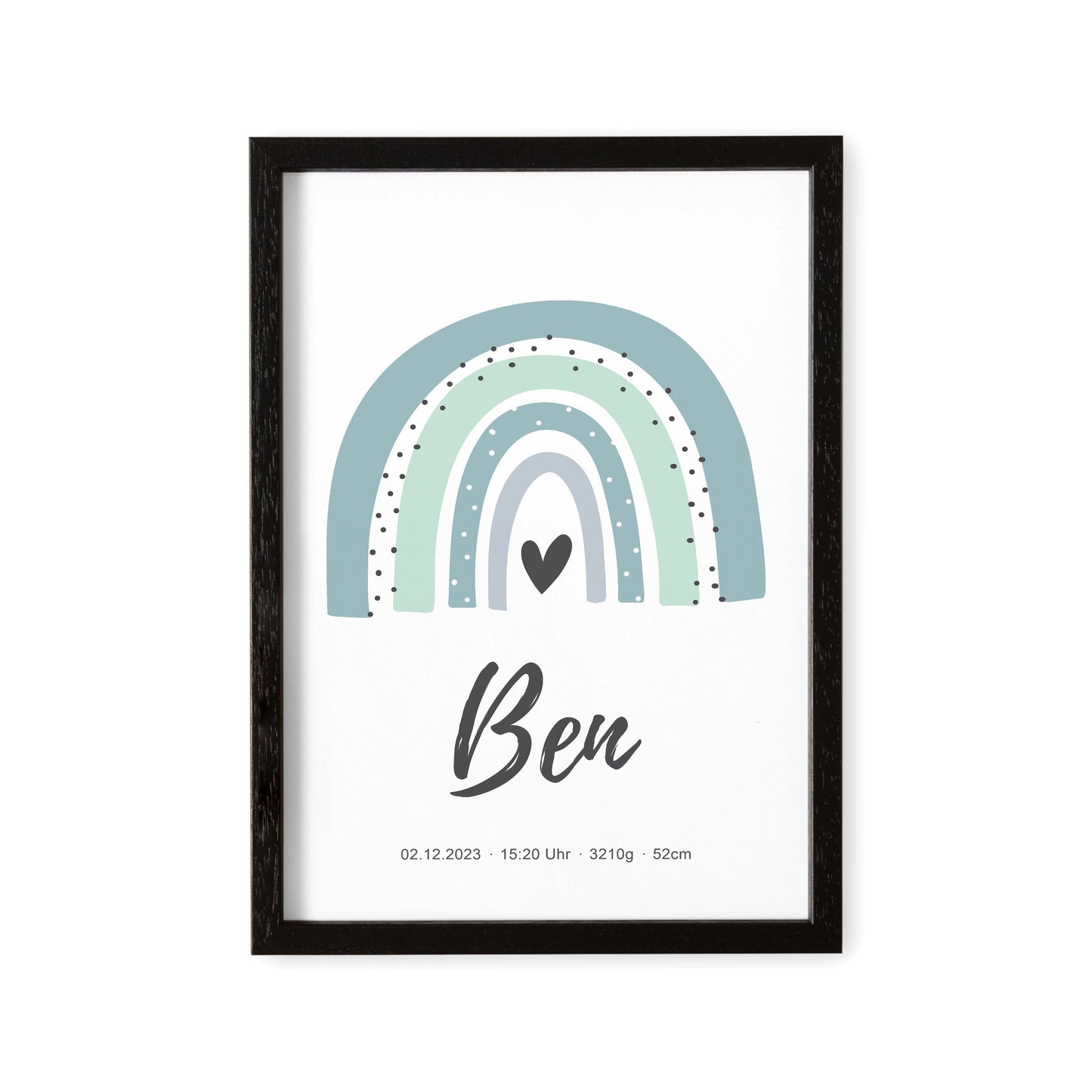 Geburtsposter Junge Babyposter Personalisiert Mit Regenbogen Poster Zur Geburt