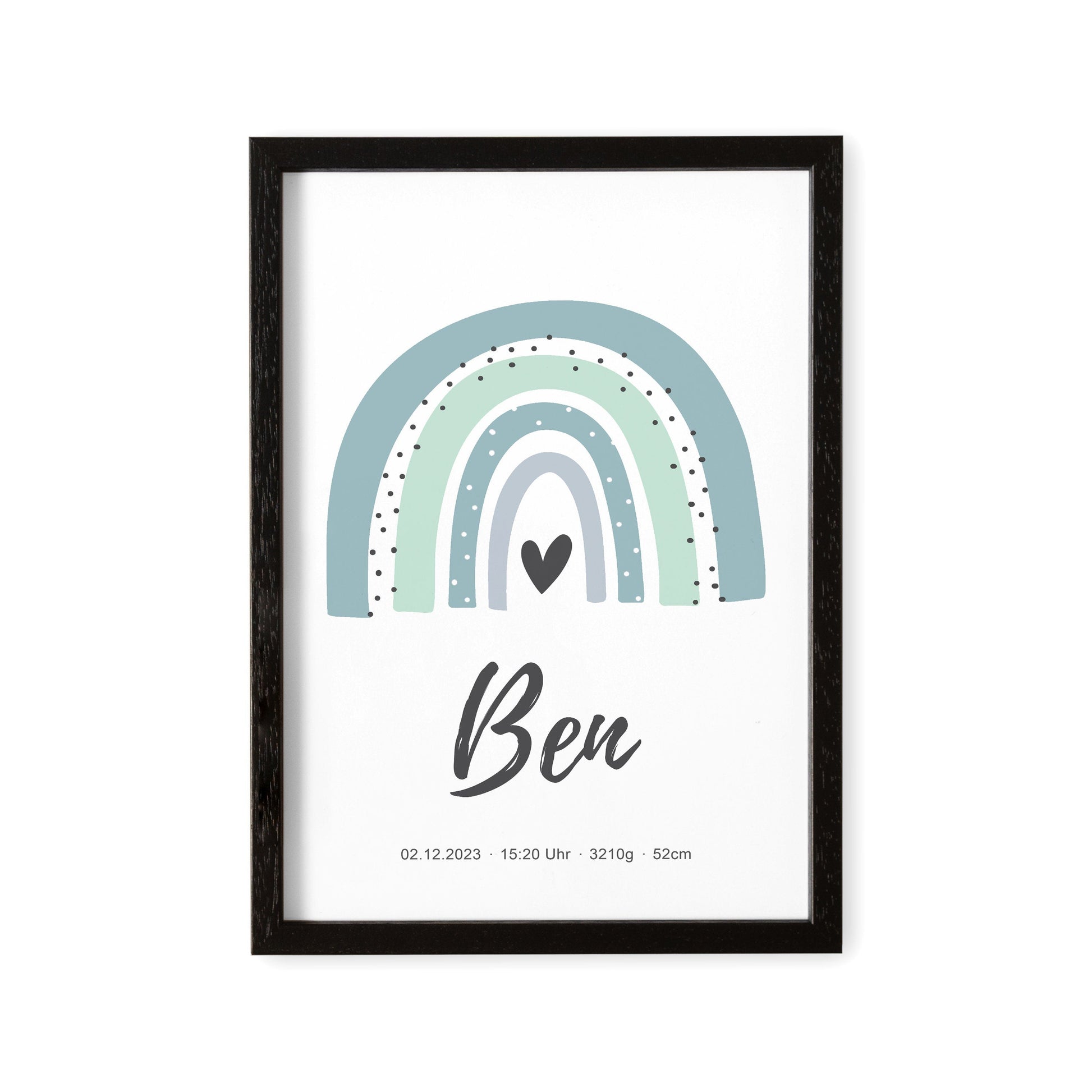 Geburtsposter Junge Babyposter Personalisiert Mit Regenbogen Poster Zur Geburt