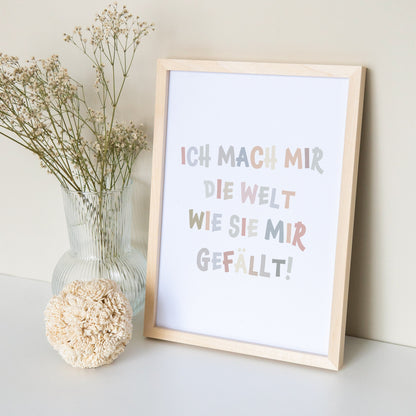 Poster Kinderzimmer Bild Deko Für Babyzimmer Ich Mach Mir Die Welt Wie Sie Mir Gefällt