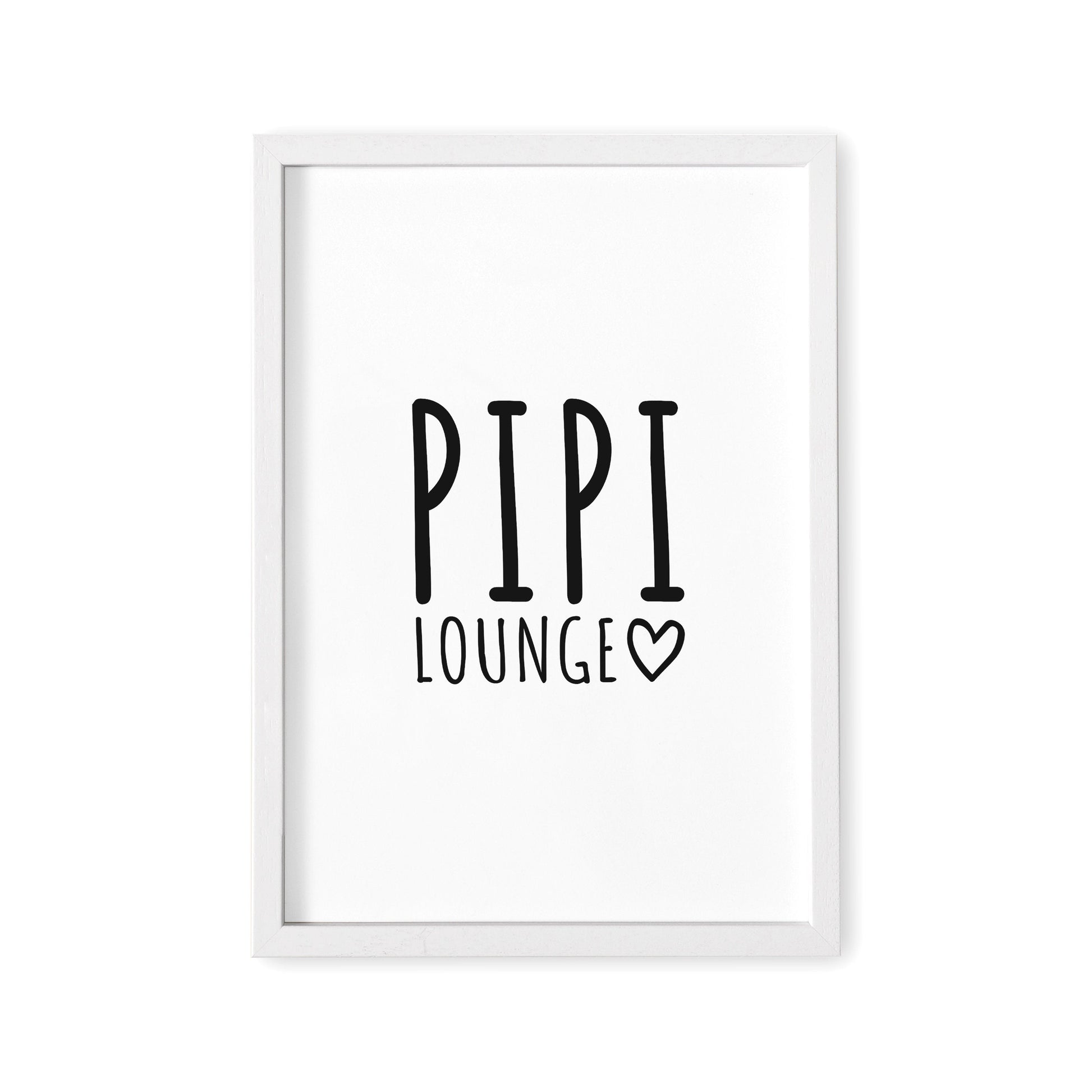 Badezimmer Deko Pipi Lounge Poster Schwarz Weiß Toilette Bild WC Schild
