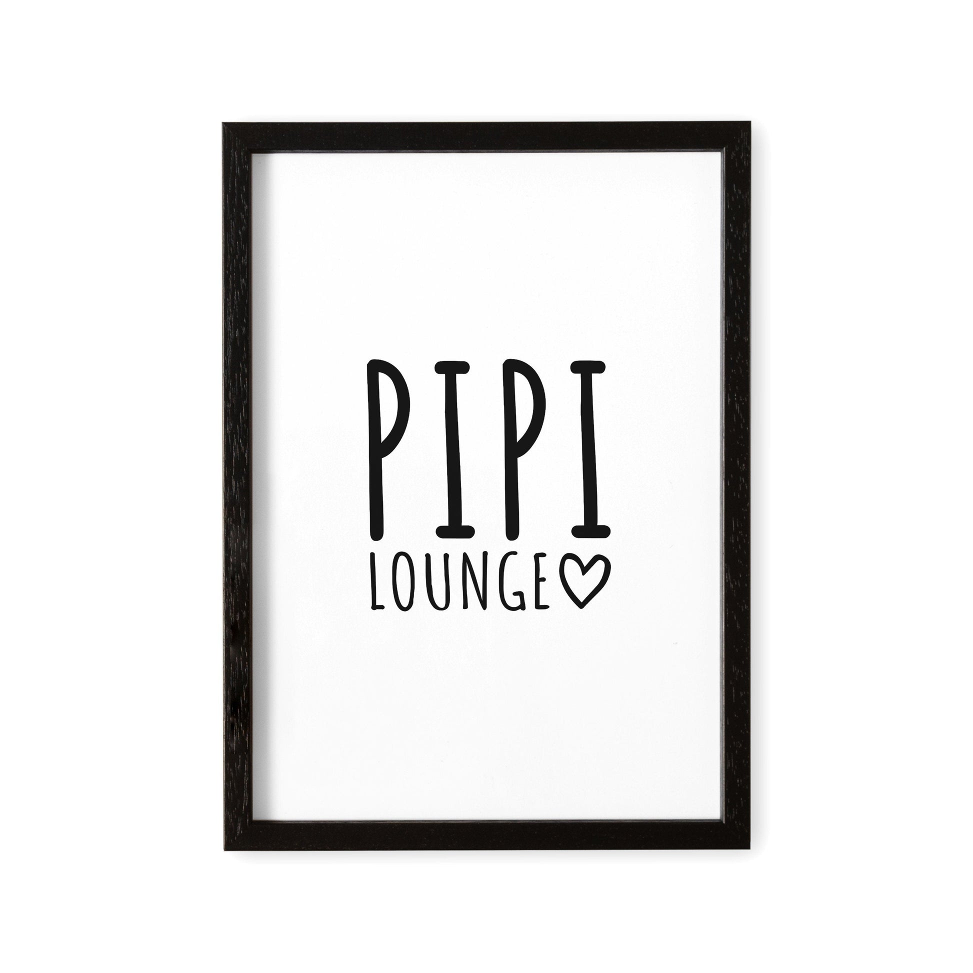 Badezimmer Deko Pipi Lounge Poster Schwarz Weiß Toilette Bild WC Schild