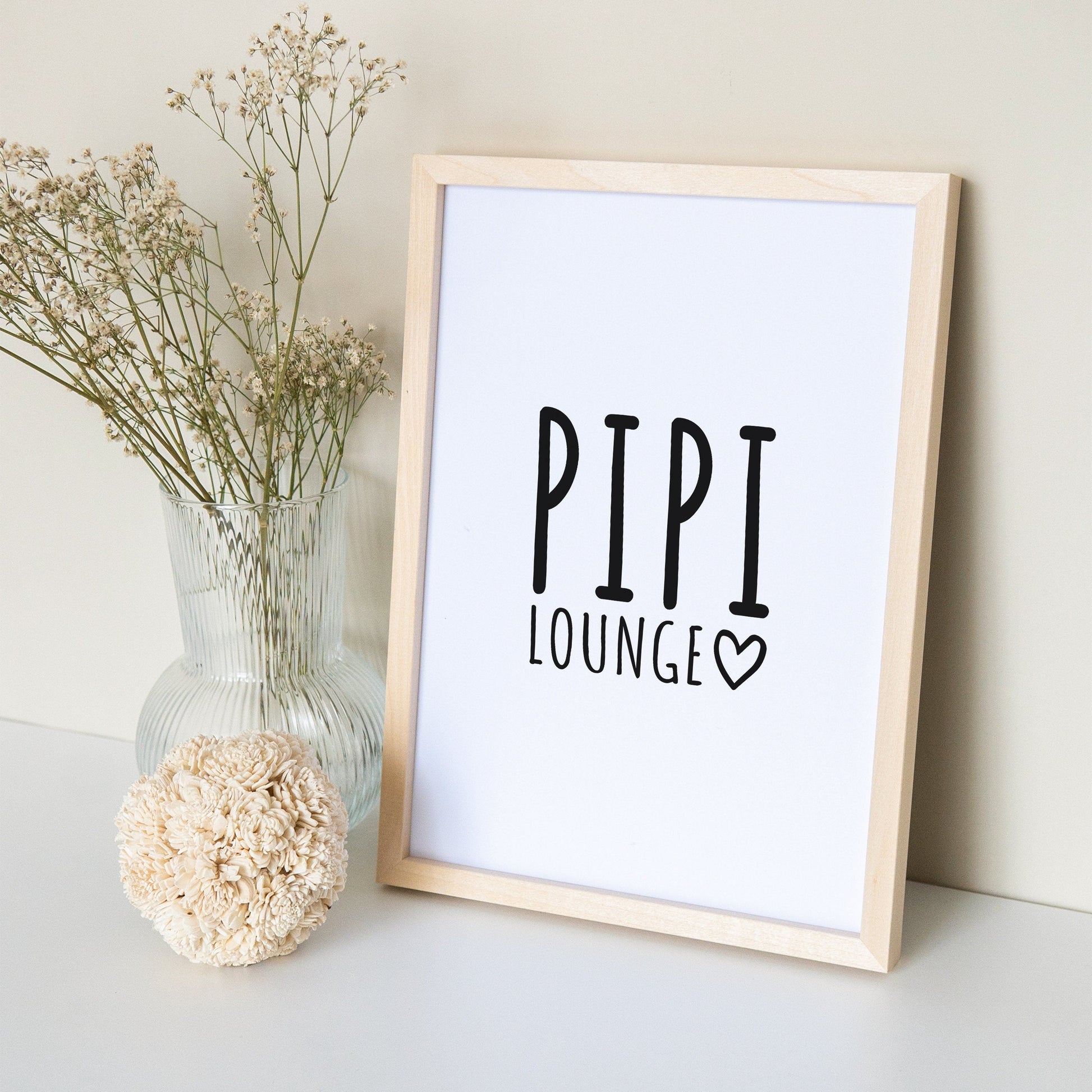 Badezimmer Deko Pipi Lounge Poster Schwarz Weiß Toilette Bild WC Schild