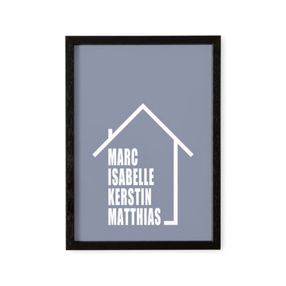 Familienposter Einweihungsgeschenk Poster Haus Personalisiert Mit Namen