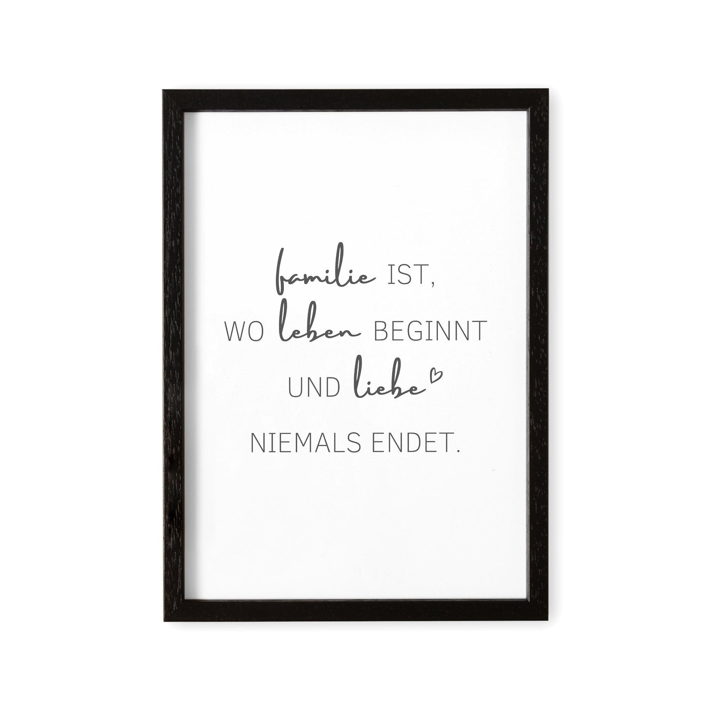 Familie Poster Familienposter Bild Spruch "Familie Ist Wo Leben Beginnt und Liebe Niemals Endet"