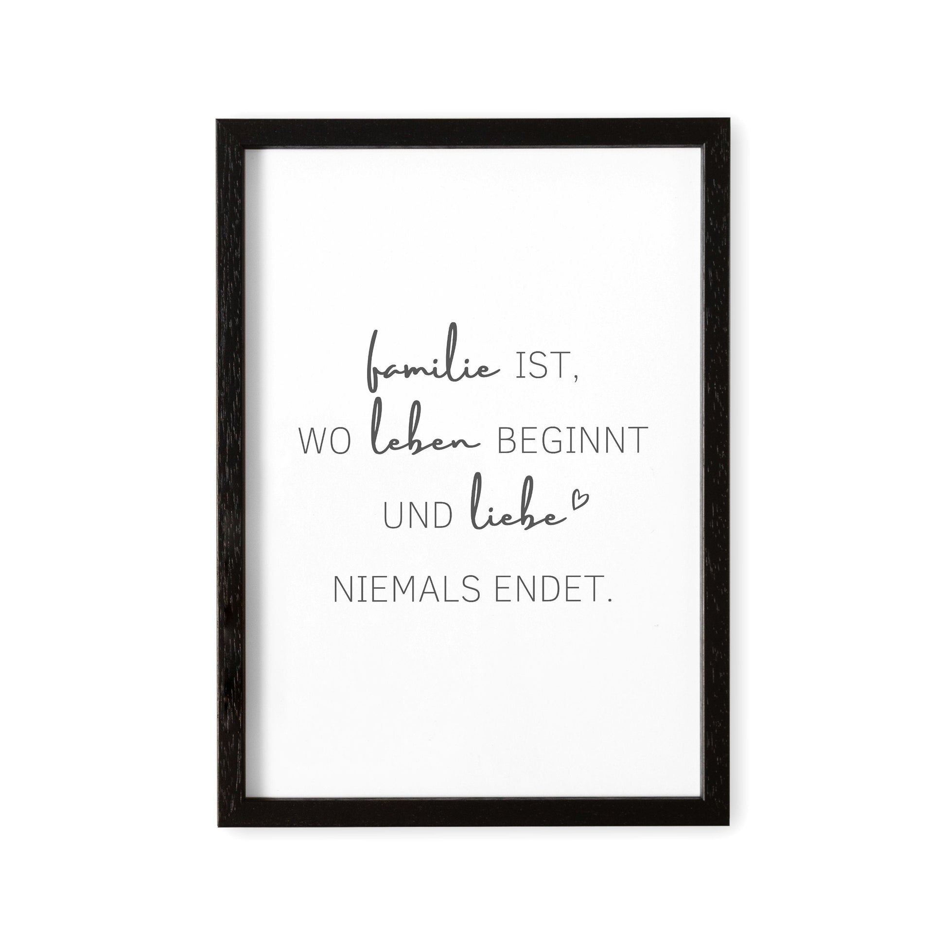 Familie Poster Familienposter Bild Spruch "Familie Ist Wo Leben Beginnt und Liebe Niemals Endet"