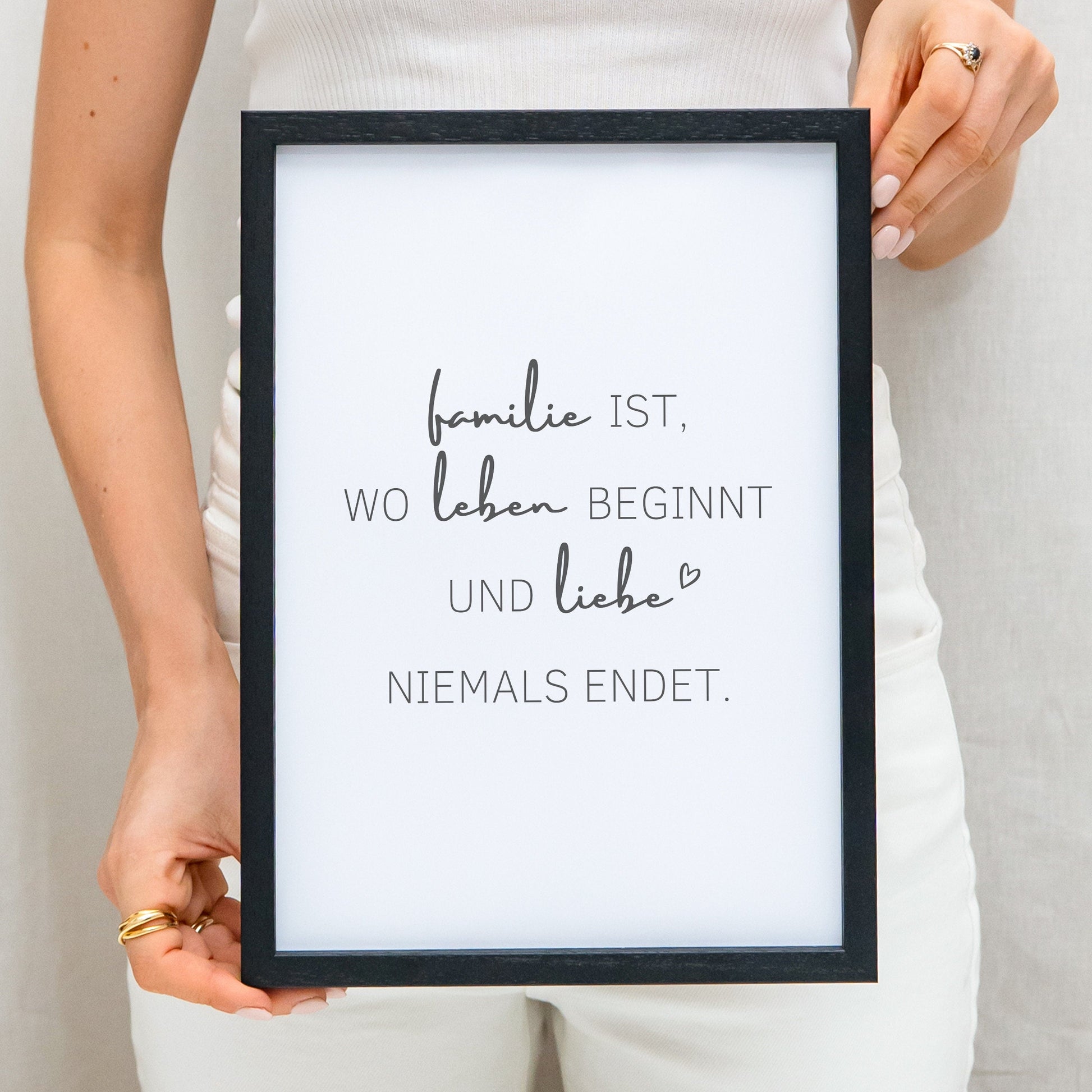 Familie Poster Familienposter Bild Spruch "Familie Ist Wo Leben Beginnt und Liebe Niemals Endet"
