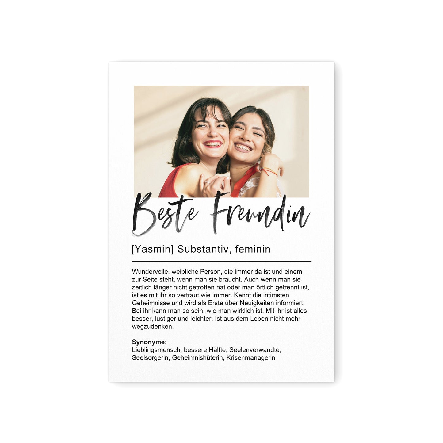 Beste Freundin Geschenk Freundschaft Personalisiertes Poster Abschiedsgeschenk