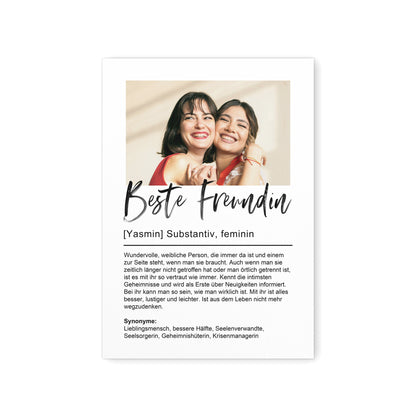 Beste Freundin Geschenk Freundschaft Personalisiertes Poster Abschiedsgeschenk
