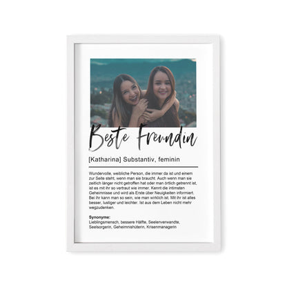 Beste Freundin Geschenk Freundschaft Personalisiertes Poster Abschiedsgeschenk