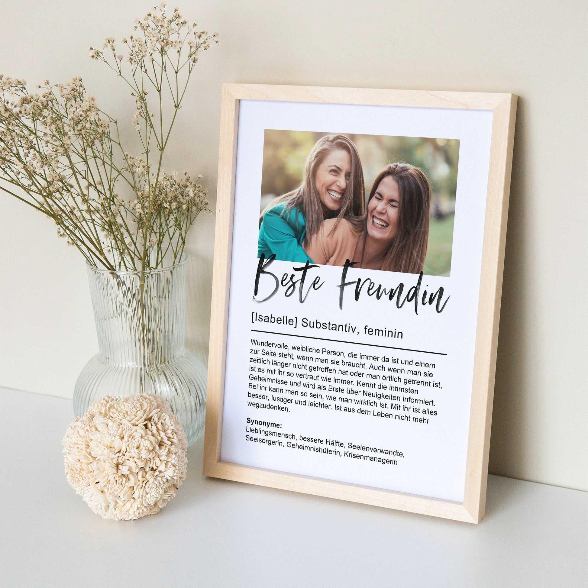 Beste Freundin Geschenk Freundschaft Personalisiertes Poster Abschiedsgeschenk