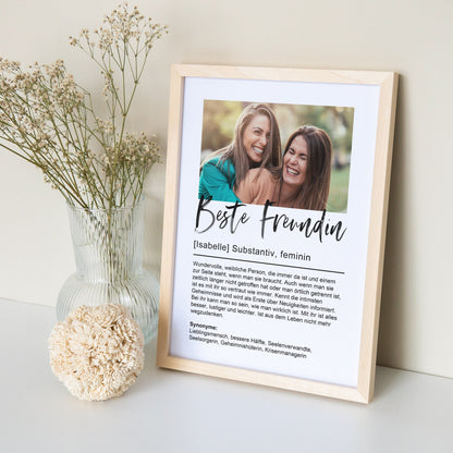 Beste Freundin Geschenk Freundschaft Personalisiertes Poster Abschiedsgeschenk