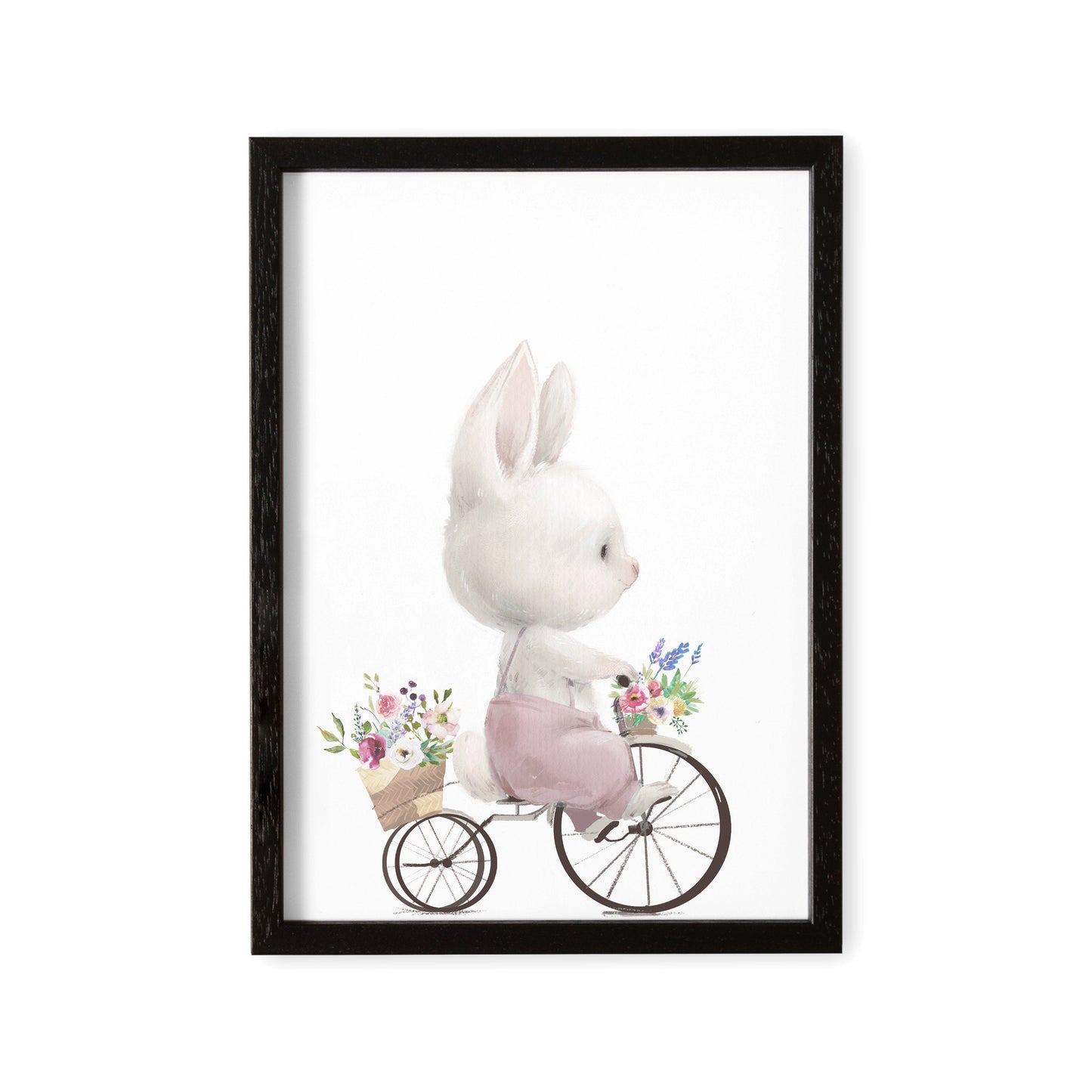 Poster Kinderzimmer Hase Auf Fahrrad Bild Babyzimmer Deko Mädchen
