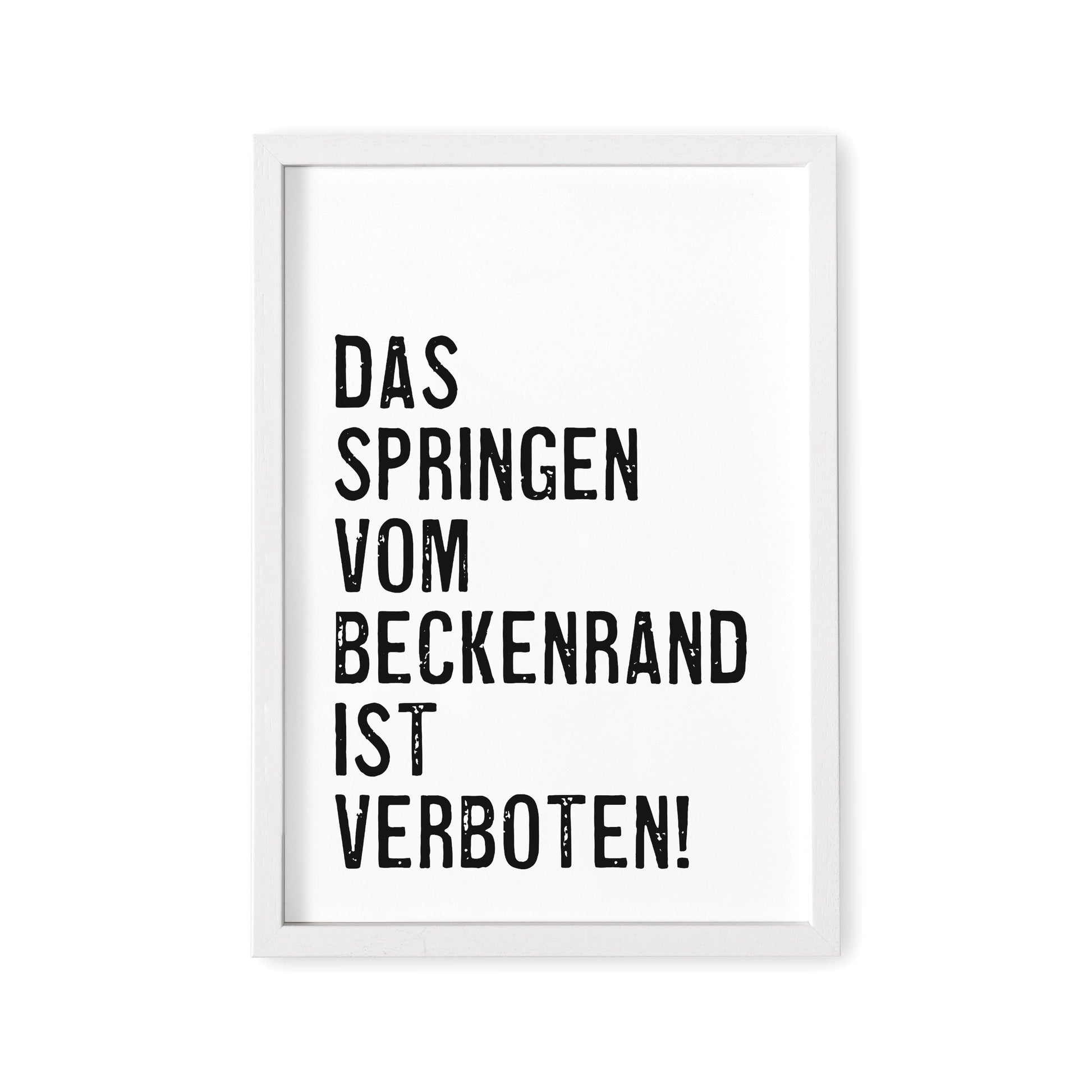 Badezimmer Deko Bad Bild Poster "Springen Vom Beckenrand Verboten"