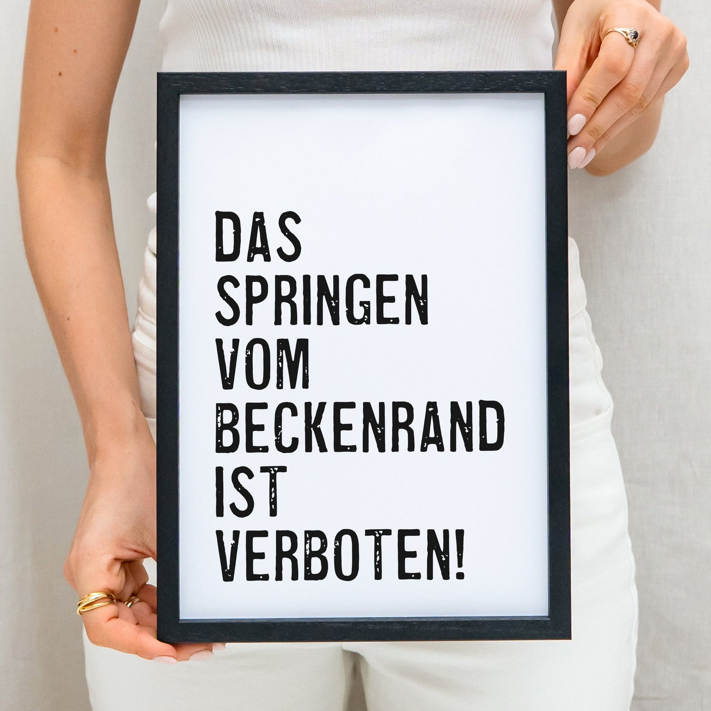Badezimmer Deko Bad Bild Poster "Springen Vom Beckenrand Verboten"