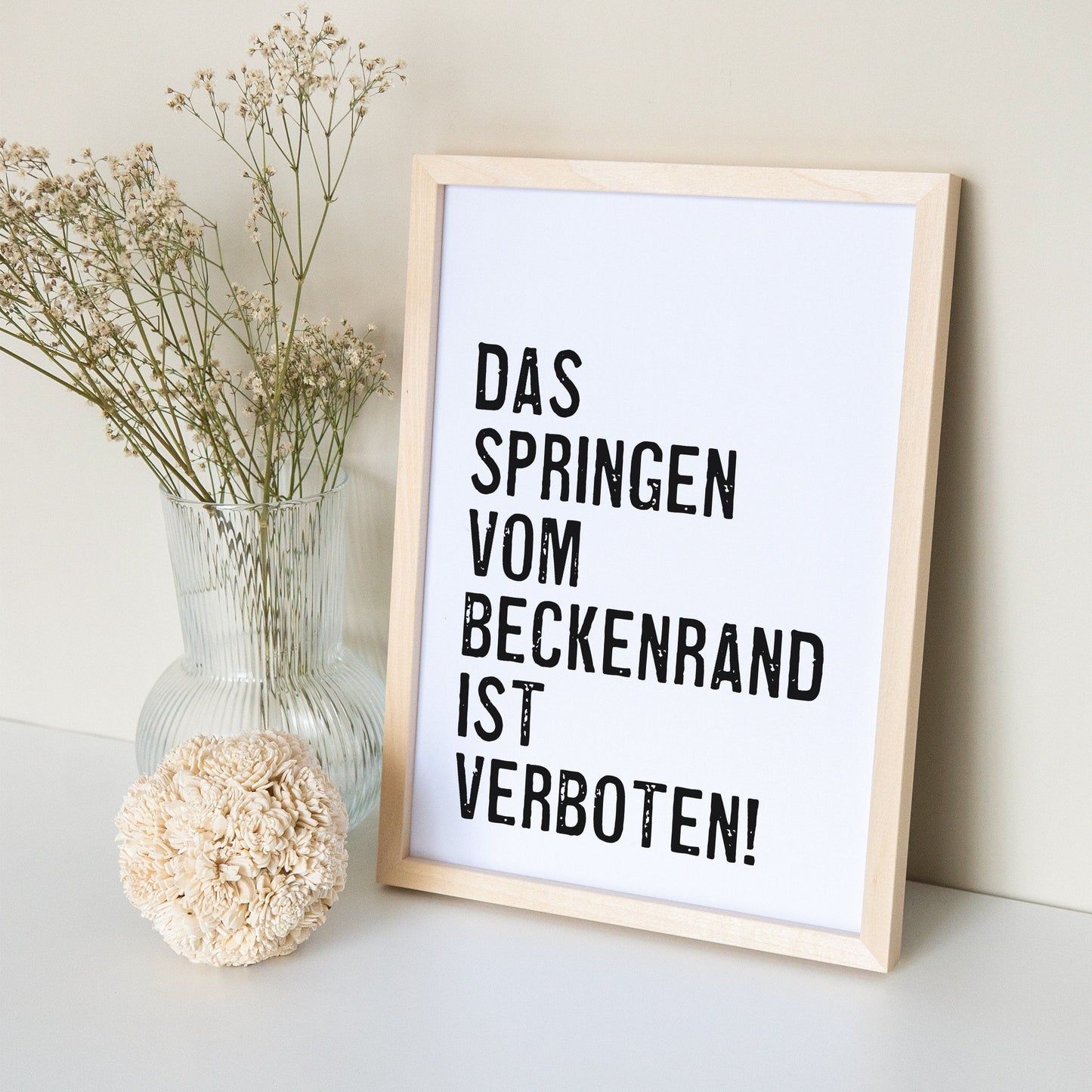 Badezimmer Deko Bad Bild Poster "Springen Vom Beckenrand Verboten"