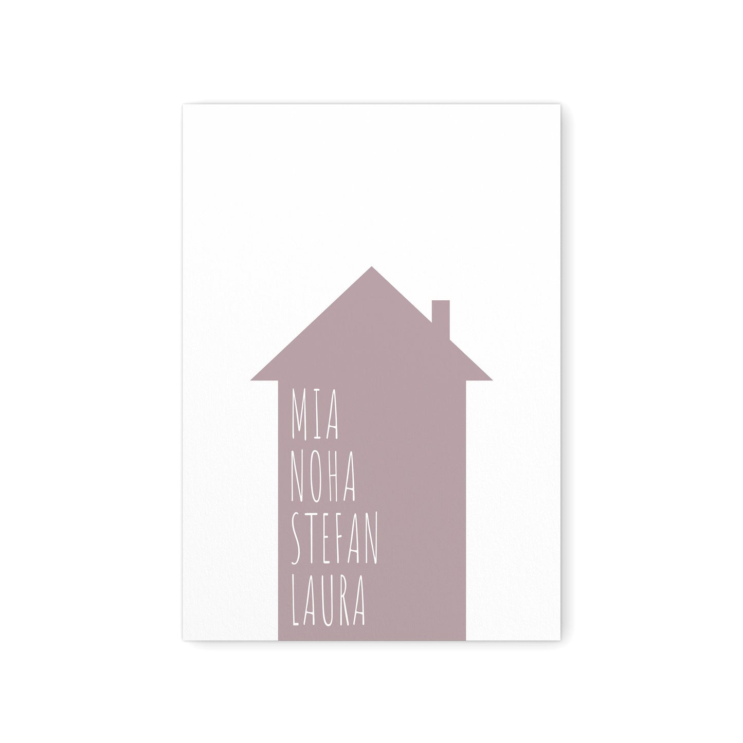 Familienposter Haus Mit Namen Personalisiertes Einweihungsgeschenk Hausbau