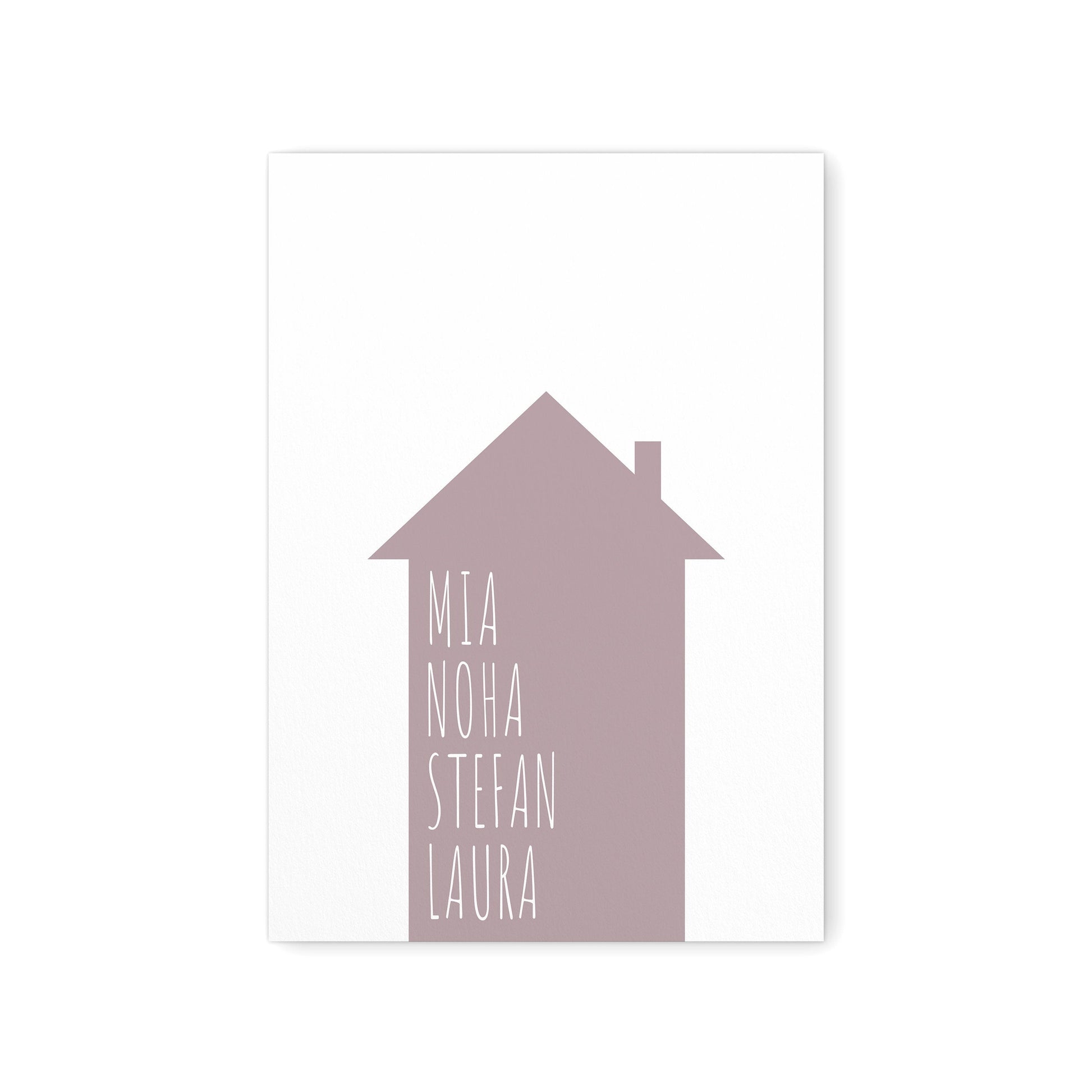 Familienposter Haus Mit Namen Personalisiertes Einweihungsgeschenk Hausbau