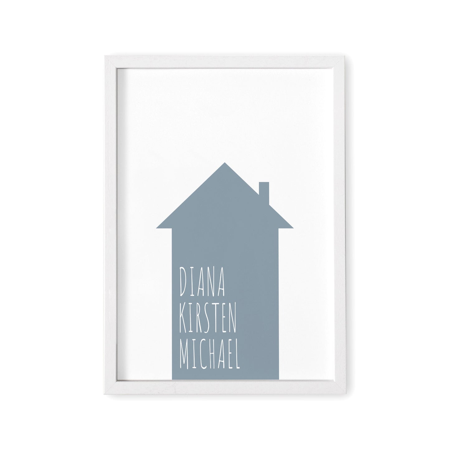 Familienposter Haus Mit Namen Personalisiertes Einweihungsgeschenk Hausbau