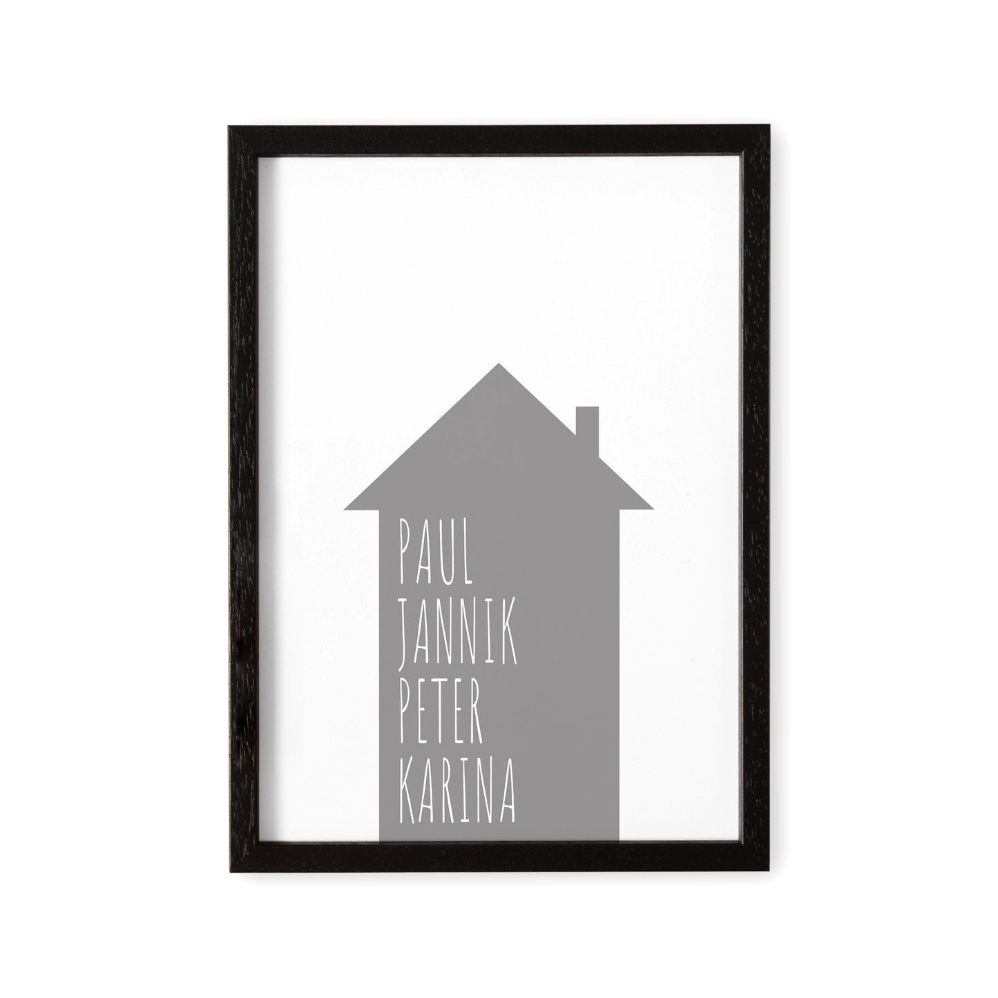 Familienposter Haus Mit Namen Personalisiertes Einweihungsgeschenk Hausbau