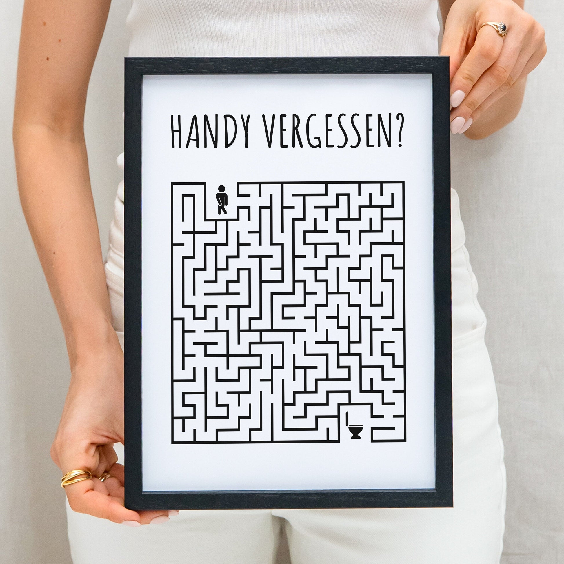 Badezimmer Bild Deko Poster Labyrinth Toilette Gäste WC Schild Bad