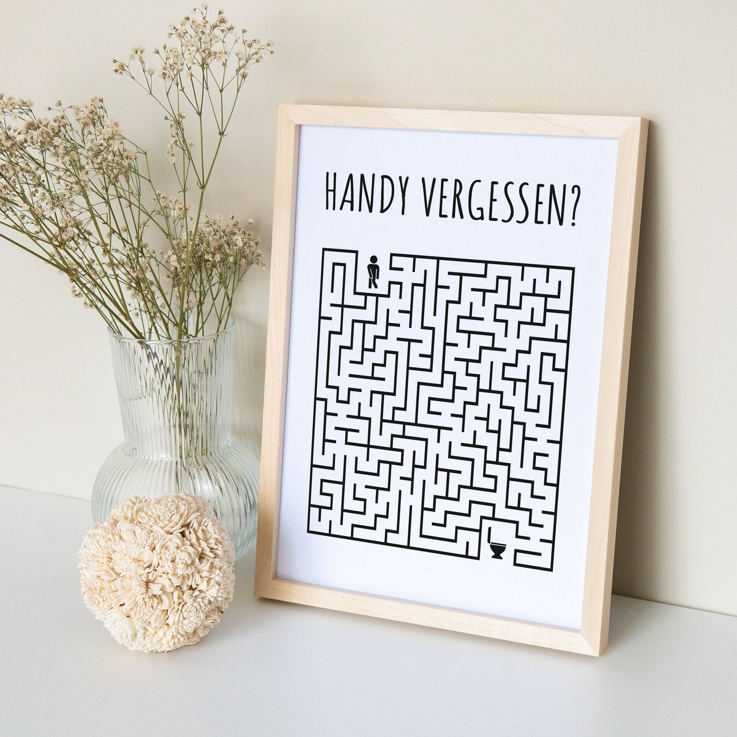 Badezimmer Bild Deko Poster Labyrinth Toilette Gäste WC Schild Bad