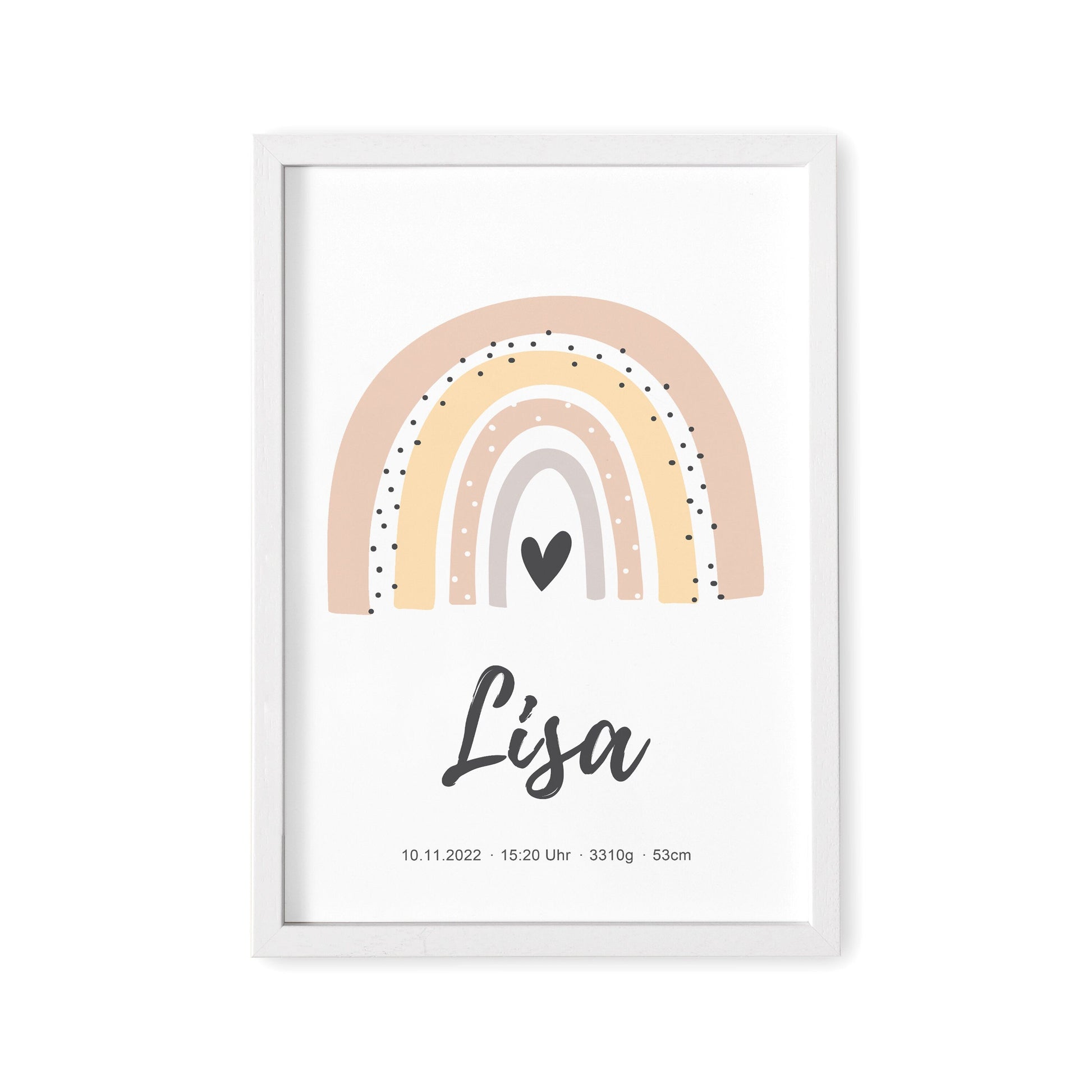 Geburtsposter Mädchen Mit Regenbogen Babyposter Personalisiertes Poster Zur Geburt
