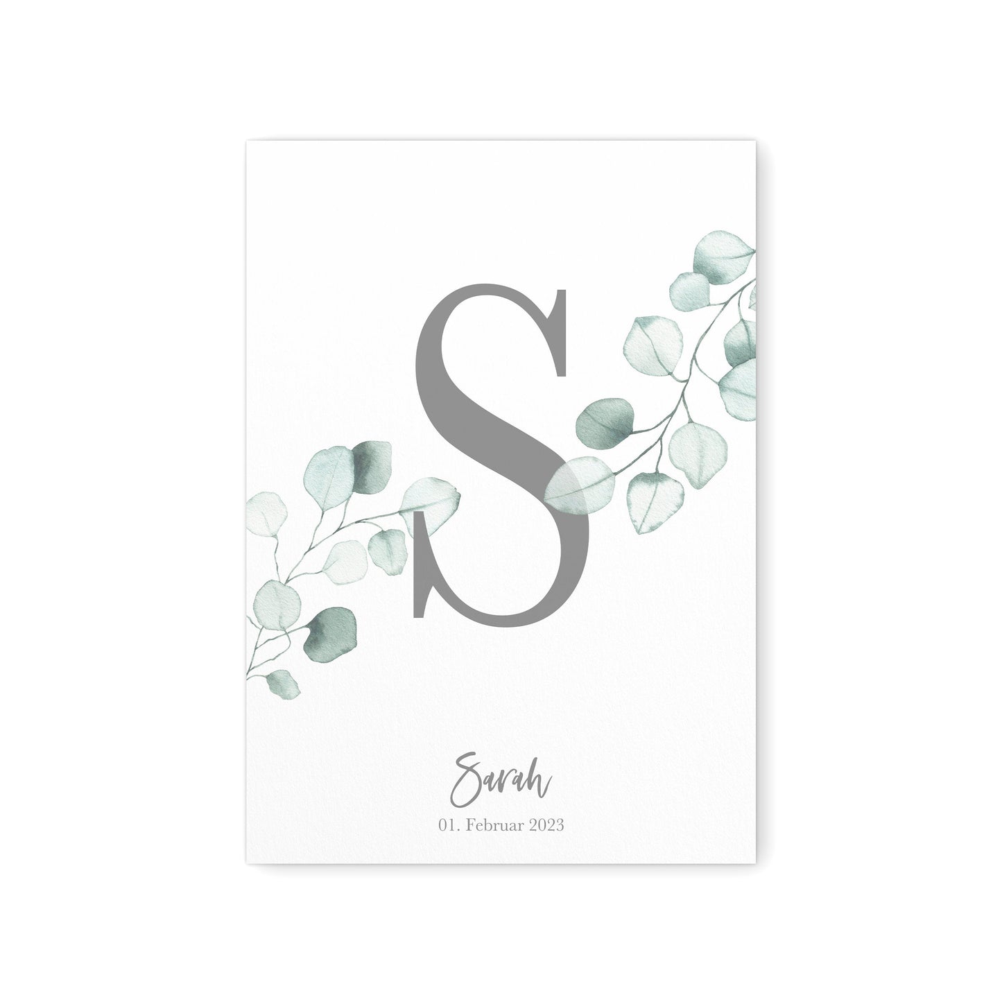 Geburtsposter Buchstaben Poster Personalisiert Mit Eukalyptus Babyposter
