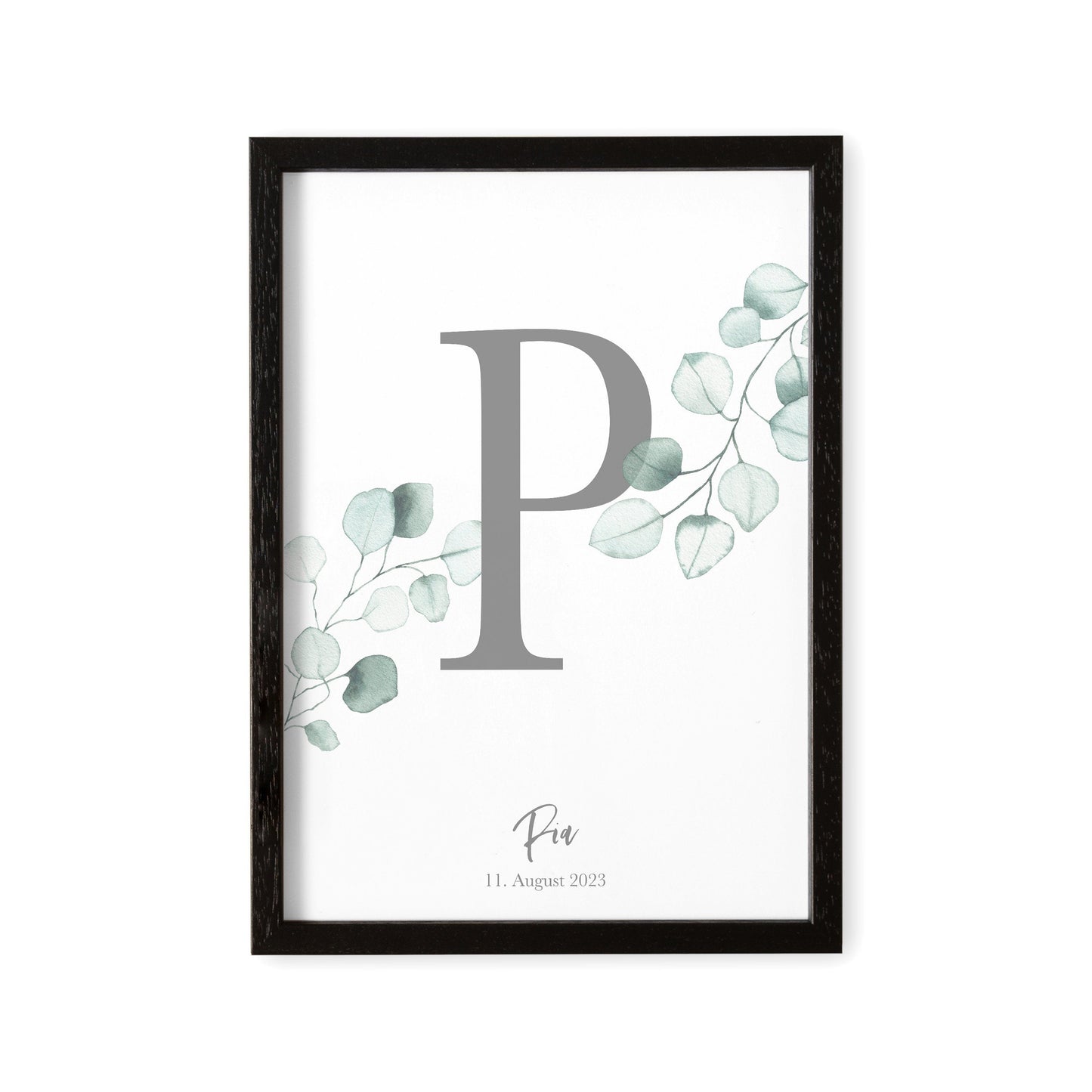 Geburtsposter Buchstaben Poster Personalisiert Mit Eukalyptus Babyposter