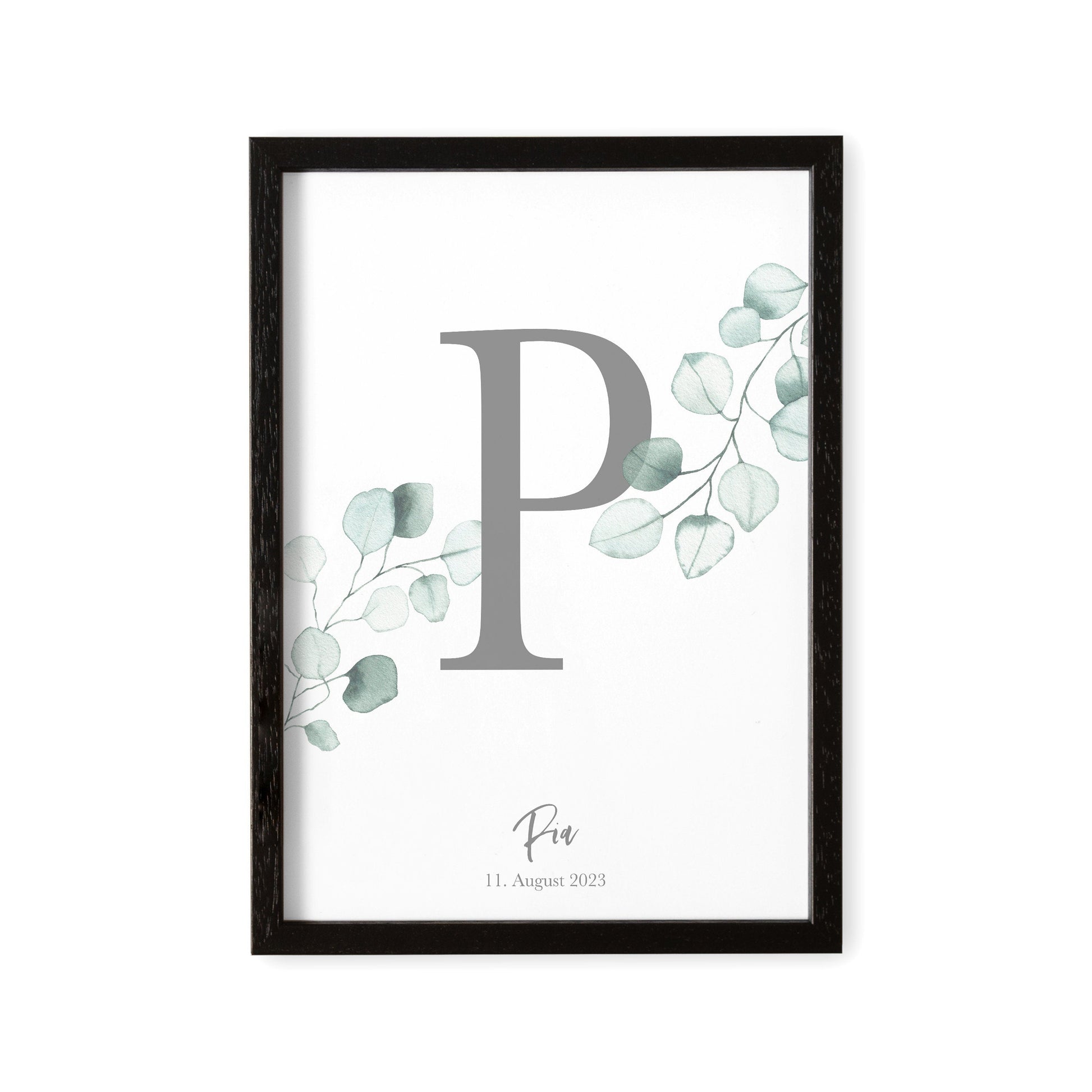 Geburtsposter Buchstaben Poster Personalisiert Mit Eukalyptus Babyposter