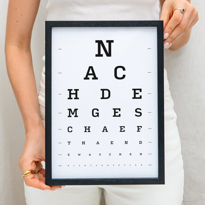 Badezimmer Deko WC Schild Sehtest Poster Bild Toilettenschild Toilettenbild