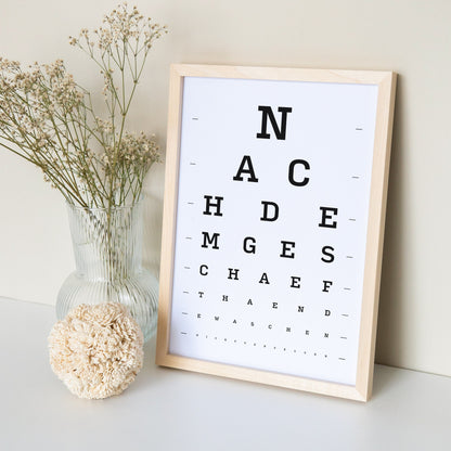 Badezimmer Deko WC Schild Sehtest Poster Bild Toilettenschild Toilettenbild