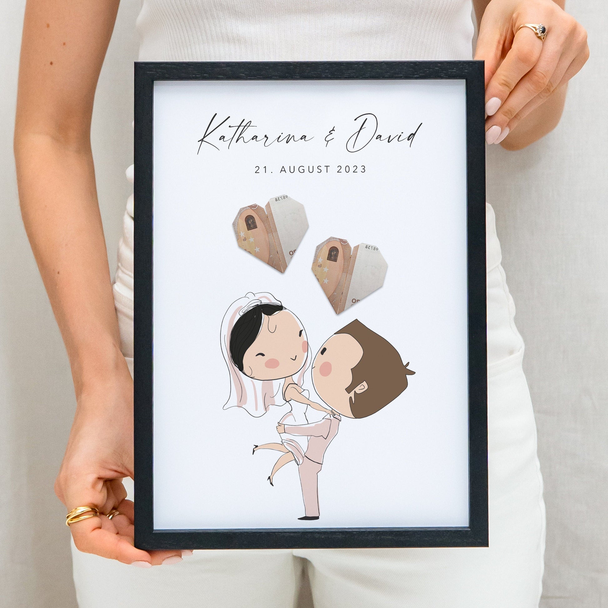 Geldgeschenk Hochzeit Hochzeitsgeschenk Geld Poster Mit Personalisiertem Brautpaar