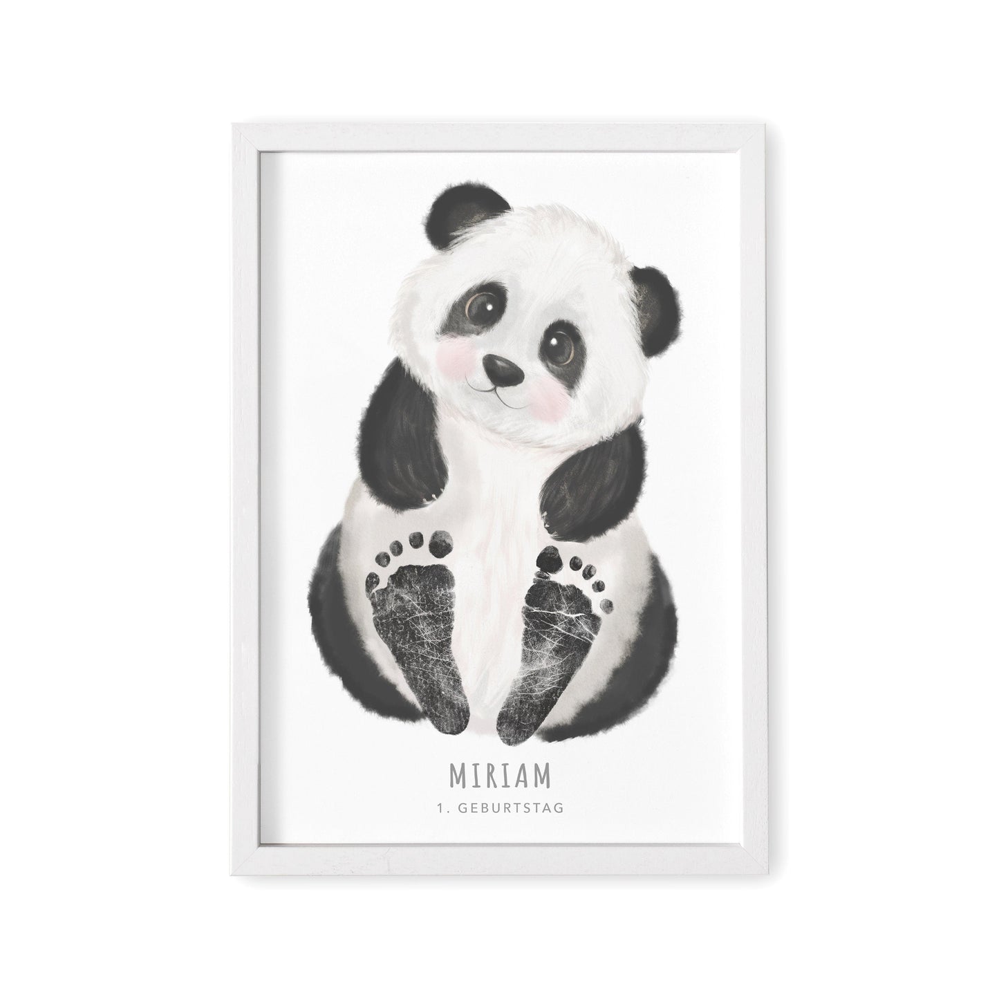 Fußabdrücke Baby Poster Panda Fußabdruck Babygeschenk Geschenk Zur Geburt Personalisiert