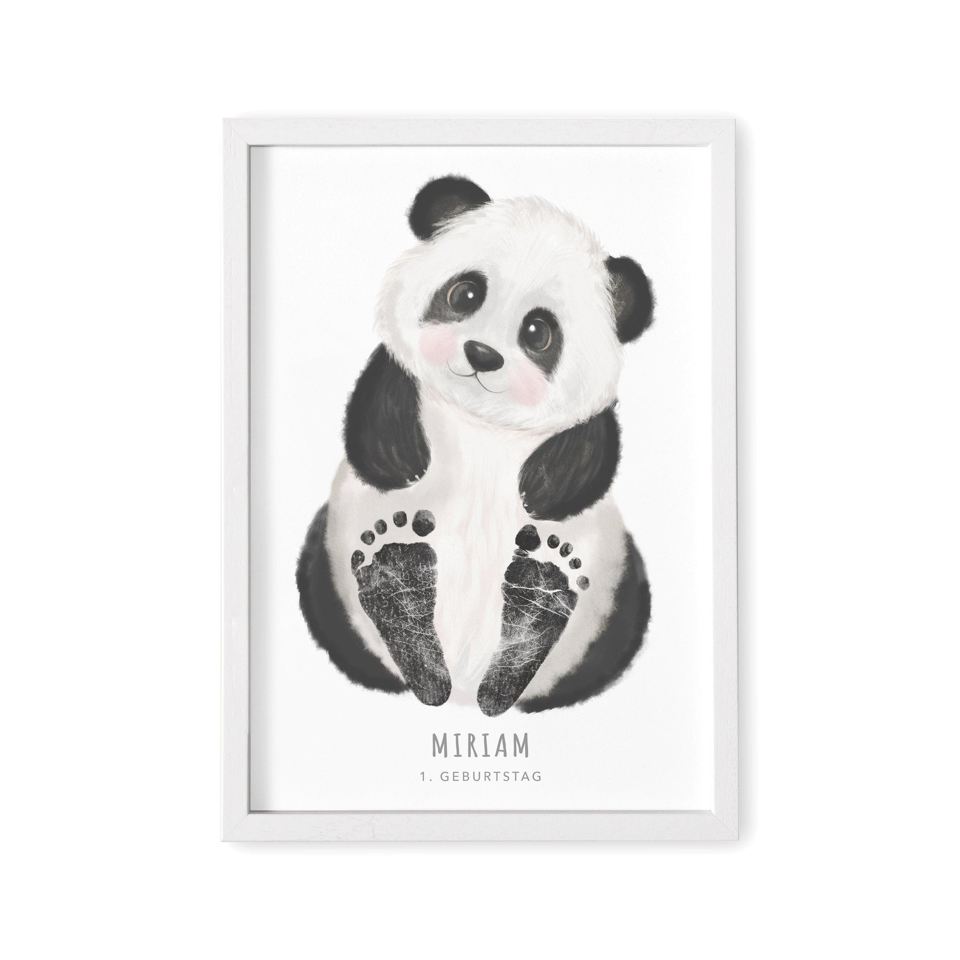 Fußabdrücke Baby Poster Panda Fußabdruck Babygeschenk Geschenk Zur Geburt Personalisiert