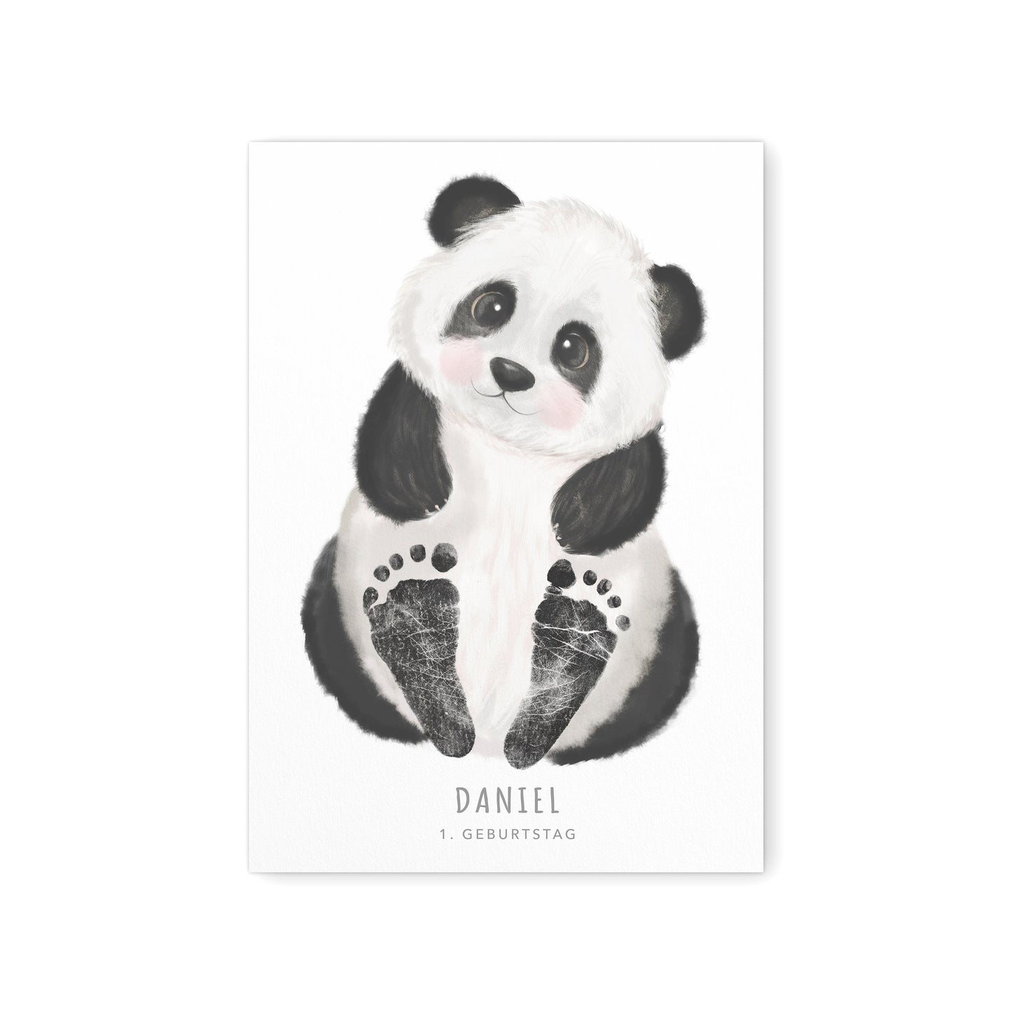 Fußabdrücke Baby Poster Panda Fußabdruck Babygeschenk Geschenk Zur Geburt Personalisiert