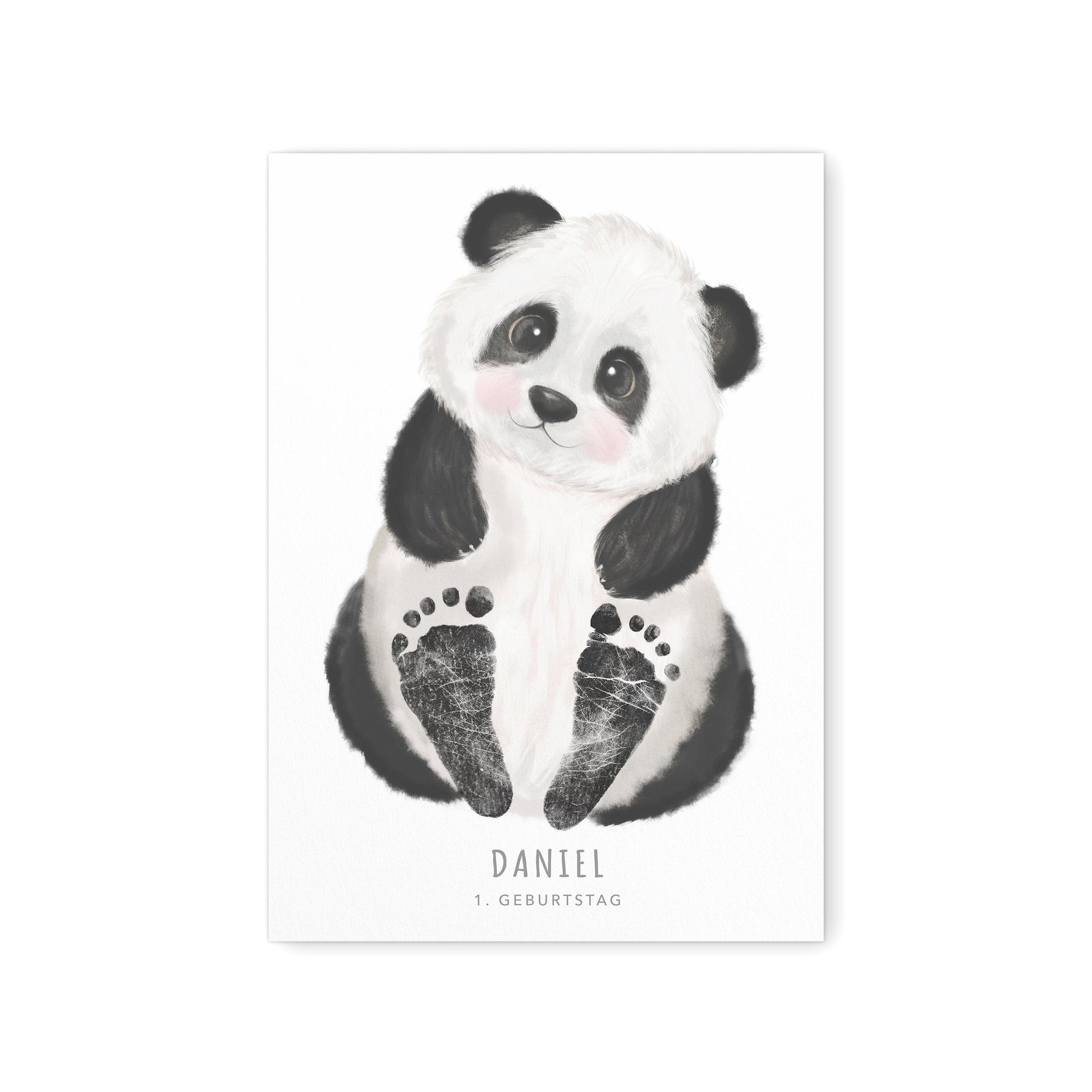 Fußabdrücke Baby Poster Panda Fußabdruck Babygeschenk Geschenk Zur Geburt Personalisiert