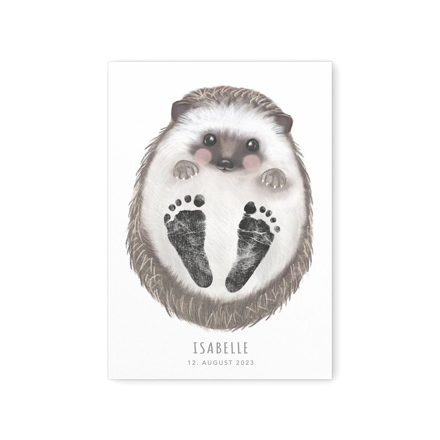 Fußabdrücke Baby Poster Igel Fußabdruck Babygeschenk Geschenk Zur Geburt Personalisiert