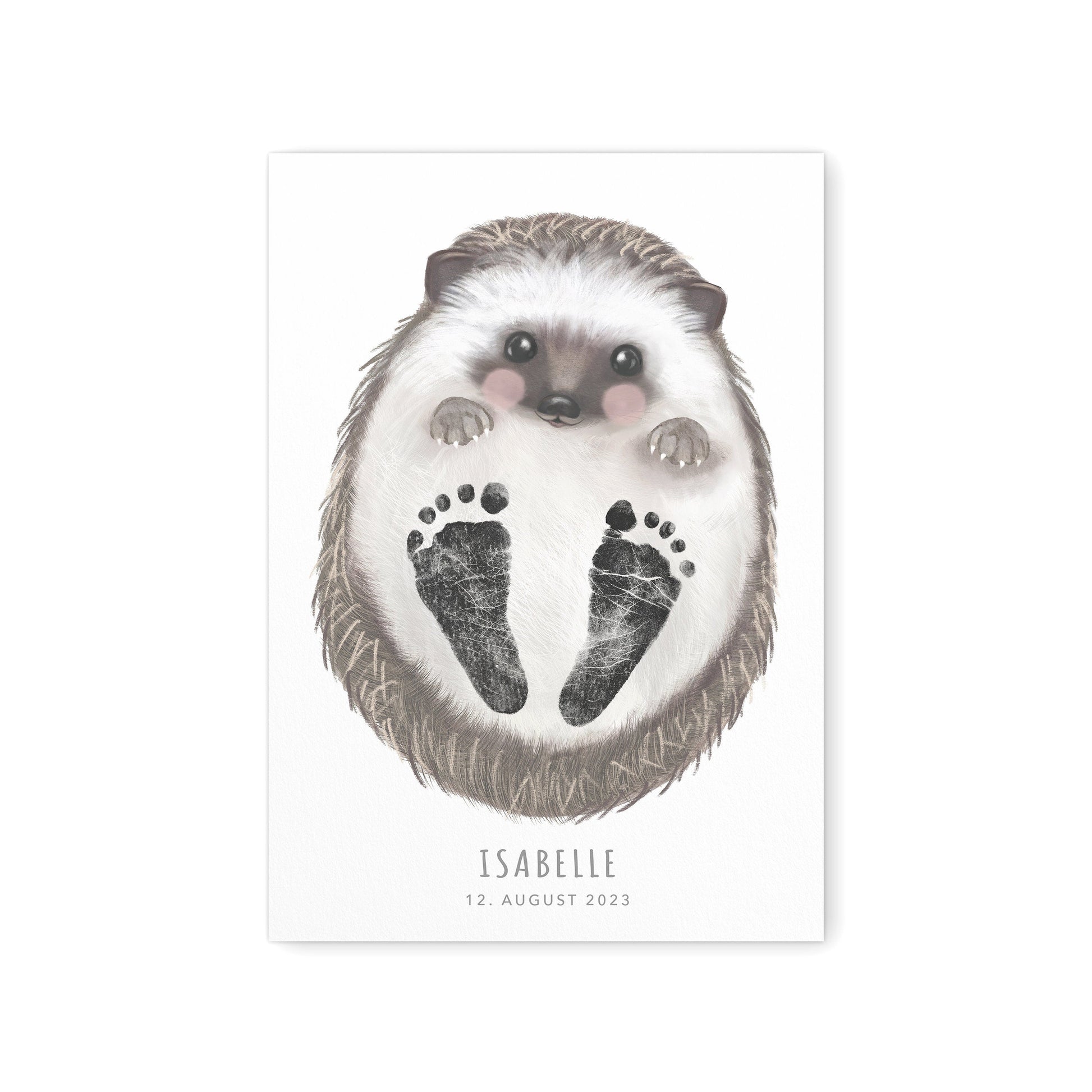 Fußabdrücke Baby Poster Igel Fußabdruck Babygeschenk Geschenk Zur Geburt Personalisiert