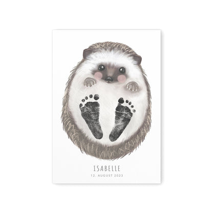 Fußabdrücke Baby Poster Igel Fußabdruck Babygeschenk Geschenk Zur Geburt Personalisiert