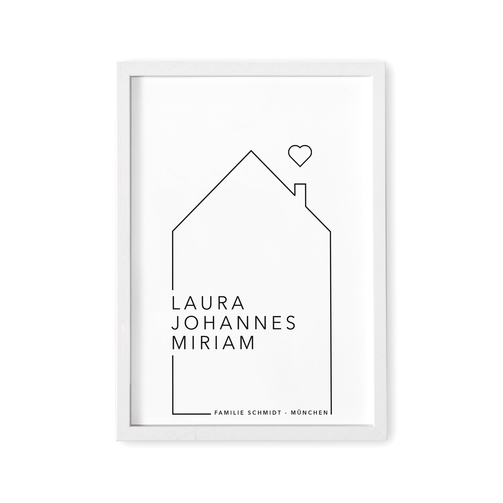 Personalisiertes Familien Poster Mit Namen & Haus Familienposter Geschenk zum Einzug