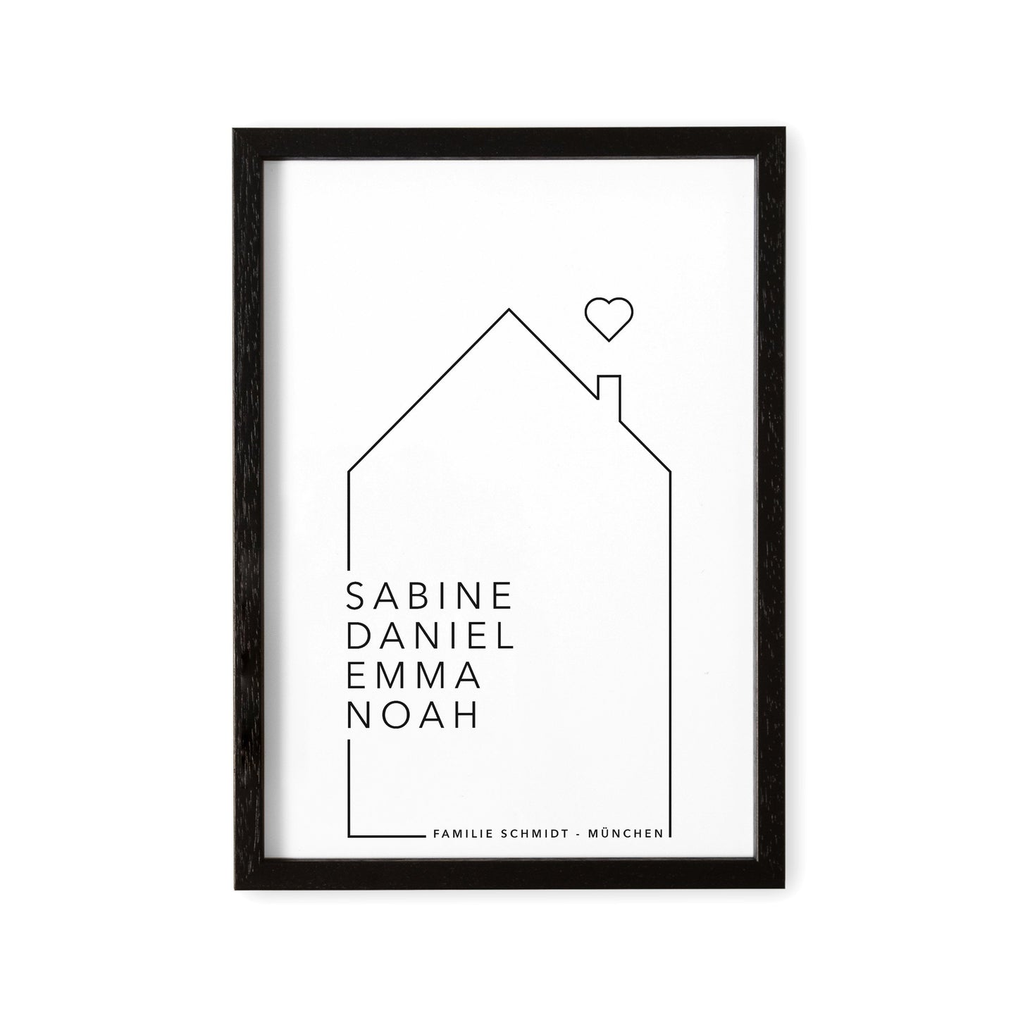 Personalisiertes Familien Poster Mit Namen & Haus Familienposter Geschenk zum Einzug