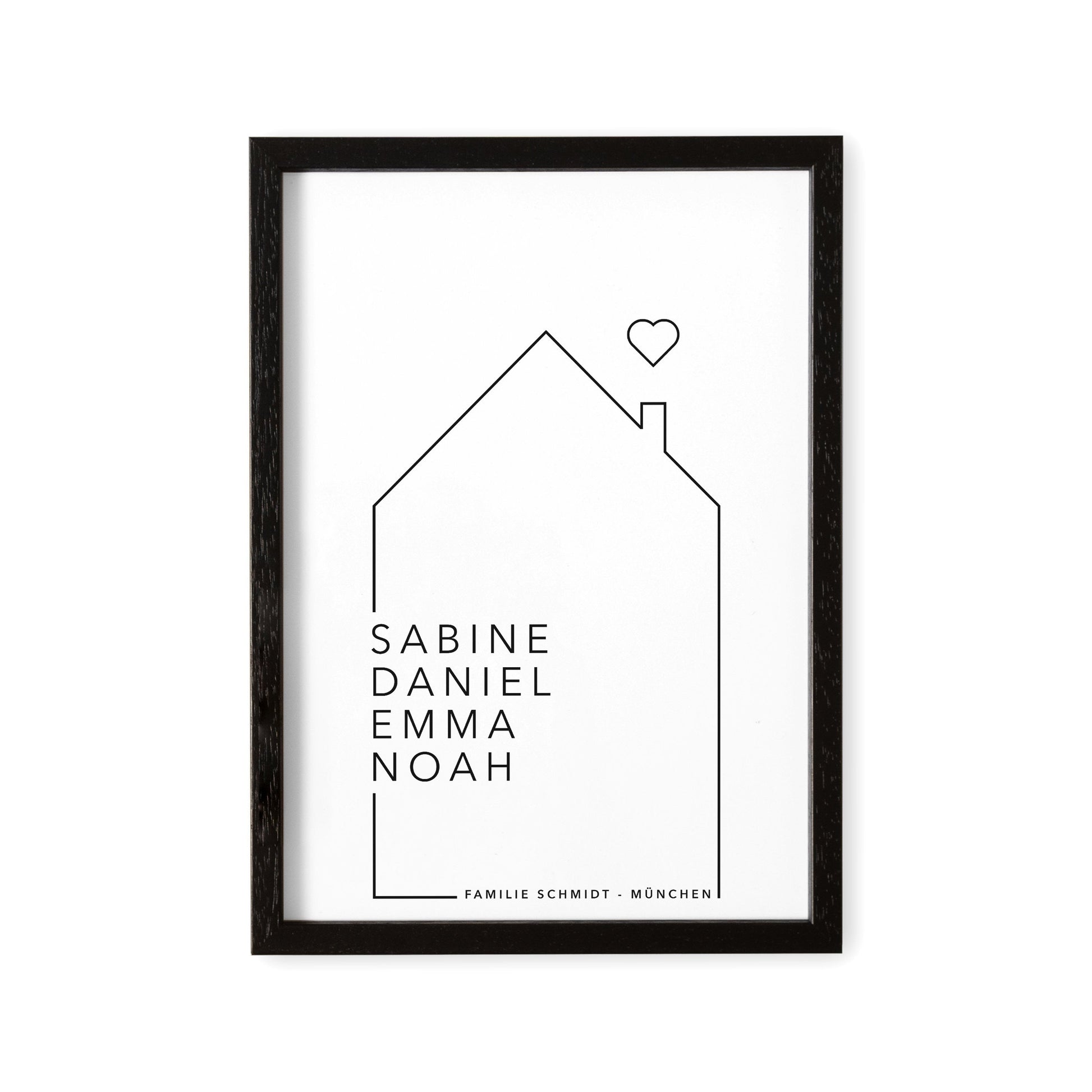 Personalisiertes Familien Poster Mit Namen & Haus Familienposter Geschenk zum Einzug