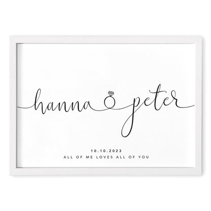 Personalisiertes Bild Zur Hochzeit Hochzeitsposter Hochzeitsgeschenk